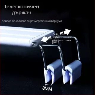 LED аквариумна лампа, енергоспестяваща, водоустойчива, светлина за водни растения, симулация на слънчева светлина, 5W
