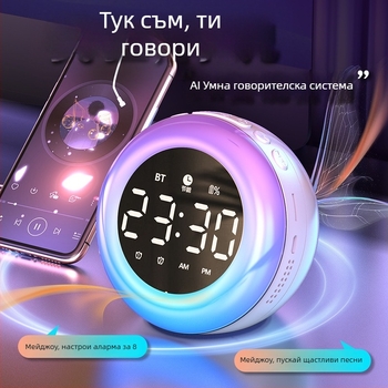 Будилник за нощно шкафче с LED цифри, електронно движение Seiko, батерийно захранване, светещ в тъмното