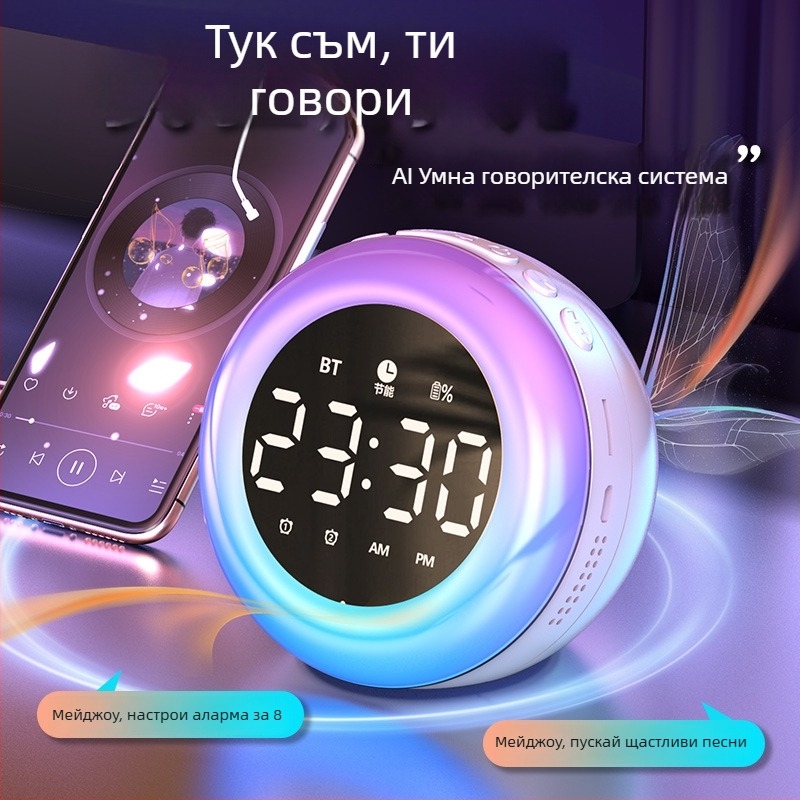 Будилник за нощно шкафче с LED цифри, електронно движение Seiko, батерийно захранване, светещ в тъмното