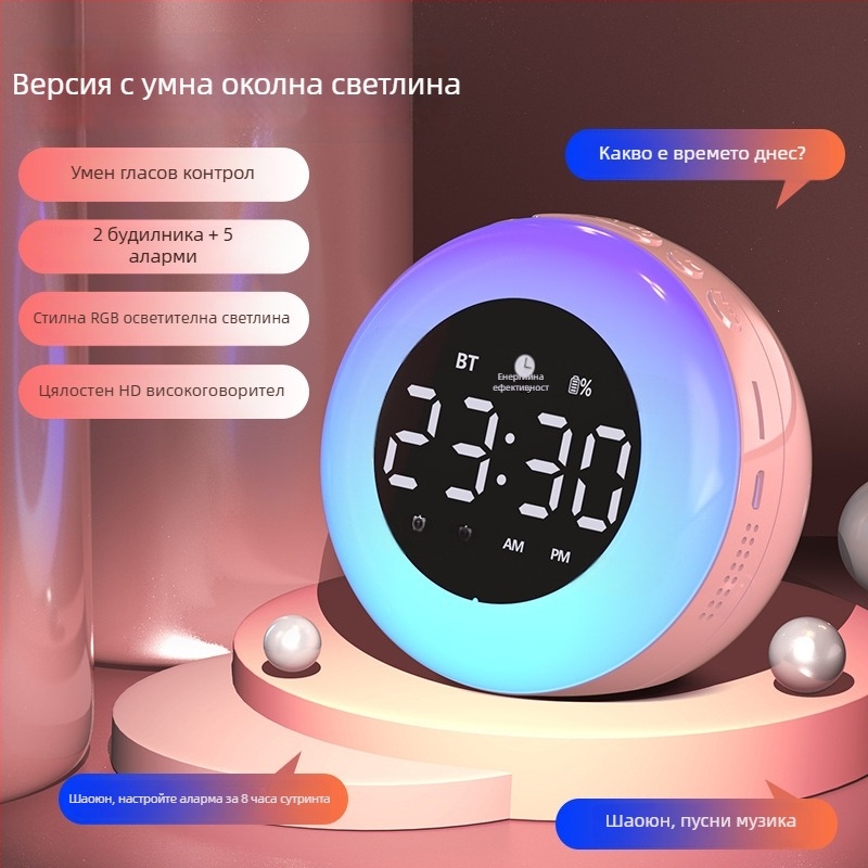 Будилник за нощно шкафче с LED цифри, електронно движение Seiko, батерийно захранване, светещ в тъмното