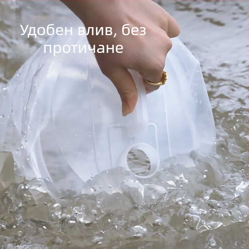 Сгъваема водна торба – хранително-качествен PVC, за открито, портативна водна кофа с телескопичен носик и рафтове за съхранение