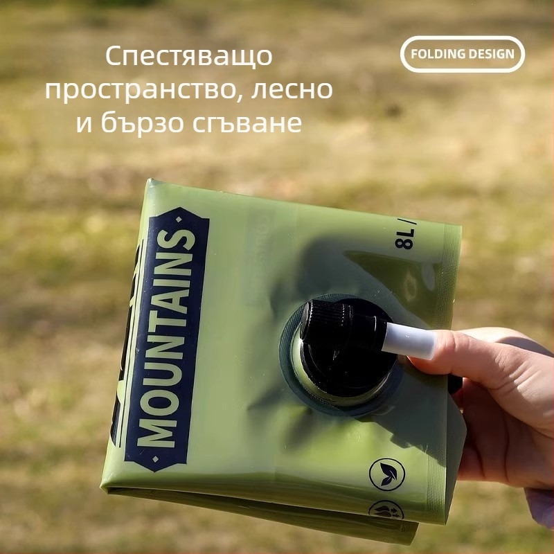 Yihan сгъваема водна чанта за къмпинг и туризъм, PVC пластмаса, голям капацитет, преносимо съхранение на вода