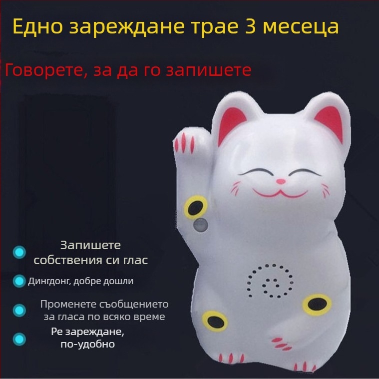 Индукционен звънец за врата с инфрачервена аларма и запис; модел 024; двойно захранване (батерия и захранване); 4.5V; персонализиран тон