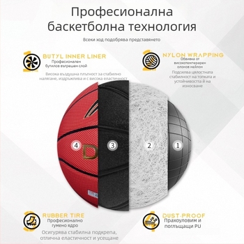 Li-Ning Баскетбол – PU материал, No. 7, подходящ за тенис на маса и бадминтон