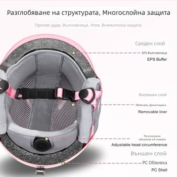 Ски каска за възрастни – унисекс, персонализируема, PC корпус + EPS вътрешна част, марка Batfox