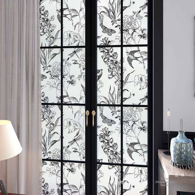 Филм за поверителност за стъклена врата на баня – самозалепващ се, полупрозрачен, модел 69850