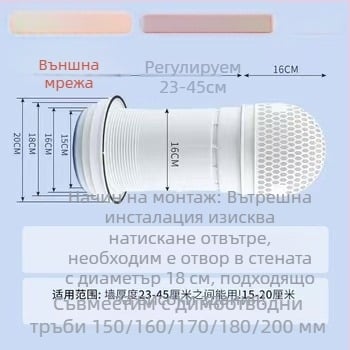 Eastern PP през стената обратен клапан с капак против дъжд за външна кухненска качулка, модел 048, модерен минималистичен стил