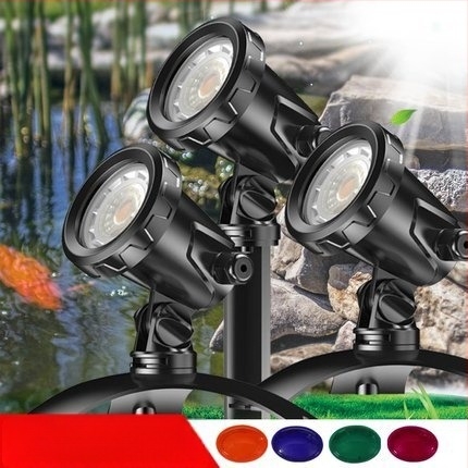 LED подводно осветление за външни пространства — водоустойчива лампа за двор и градина, проекционно осветление за езерце, пейзажно осветление, амфибийно използване