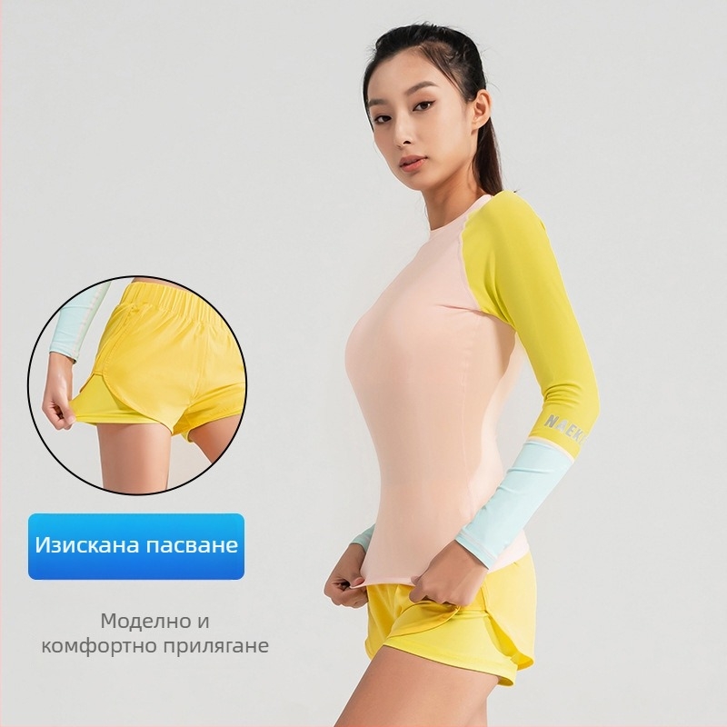 Дамски UV-защитен раш гард за гмуркане, Naeker, плат: смеси от химически влакна, модел: еднотонен