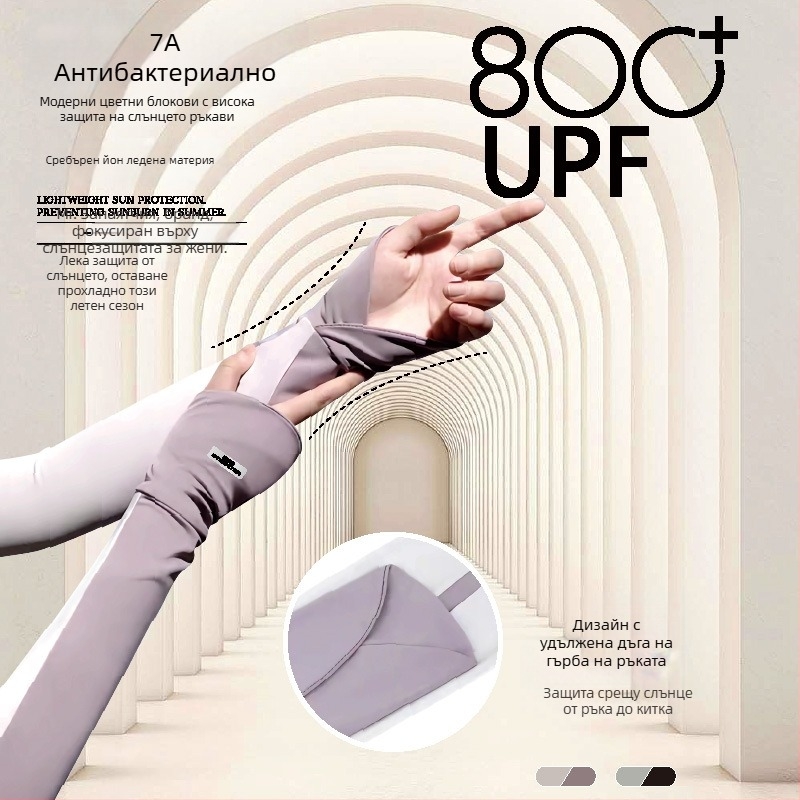 Ръкав за ръце с ледена коприна: охлаждане, UV защита, антибактериален, найлонова материя 81–95%, стил свеж и сладък, Пролет 2025