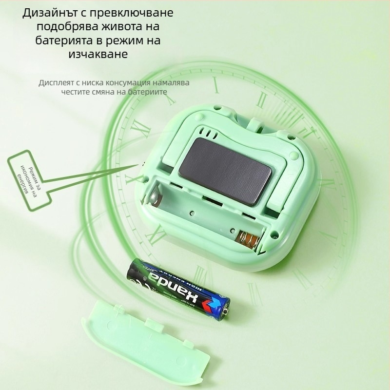 Електронен таймер за учене с LED дисплей, квадратен дизайн, батерийно захранване, обратно броене и аларма
