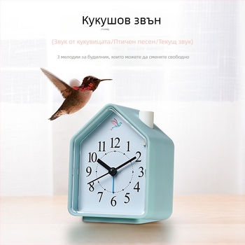 Настолен часовник с кукувица, тиха работа, едностранен дисплей, батерийно захранване, механично движение