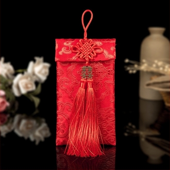 Червен конверт от брокат полиестер за сватби; опаковка Opp bag; готов за подарък за рождени дни, пълнолуние, пътувания, завършване, преместване и вечеринки