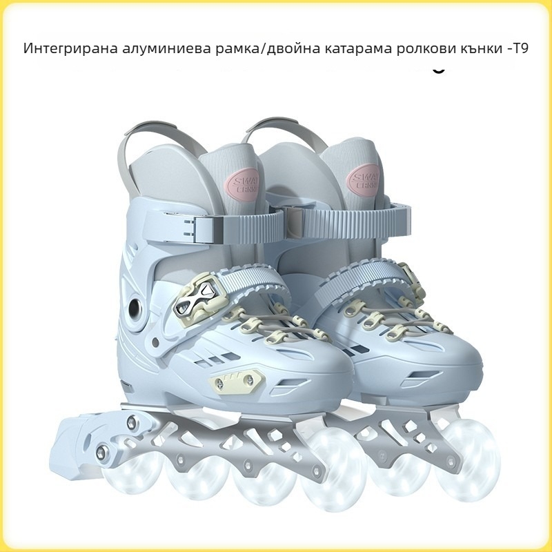 SWAY T9 Детски ролкови обувки за обучение с интегрирана алуминиева рама и PP горна част