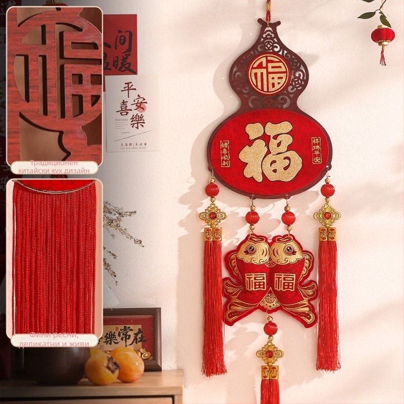 Висящ декор за входна врата – 2026 Година на Коня, Пролетен фестивал, Feixunfei плюшена тъкан, FXF217211