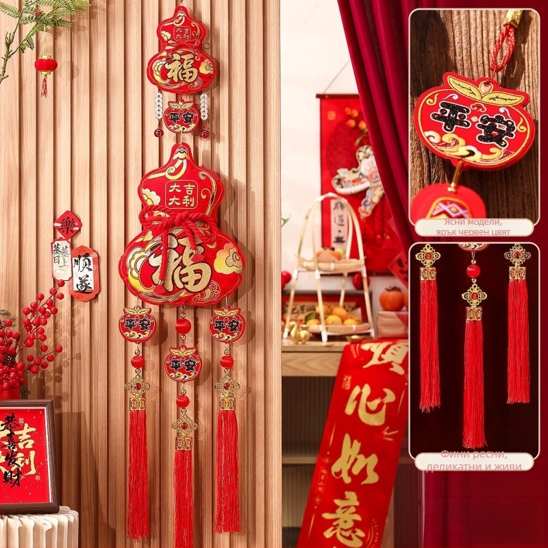 Висящ декор за входна врата – 2026 Година на Коня, Пролетен фестивал, Feixunfei плюшена тъкан, FXF217211