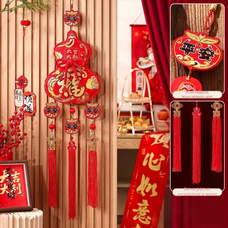 Висящ декор за входна врата – 2026 Година на Коня, Пролетен фестивал, Feixunfei плюшена тъкан, FXF217211