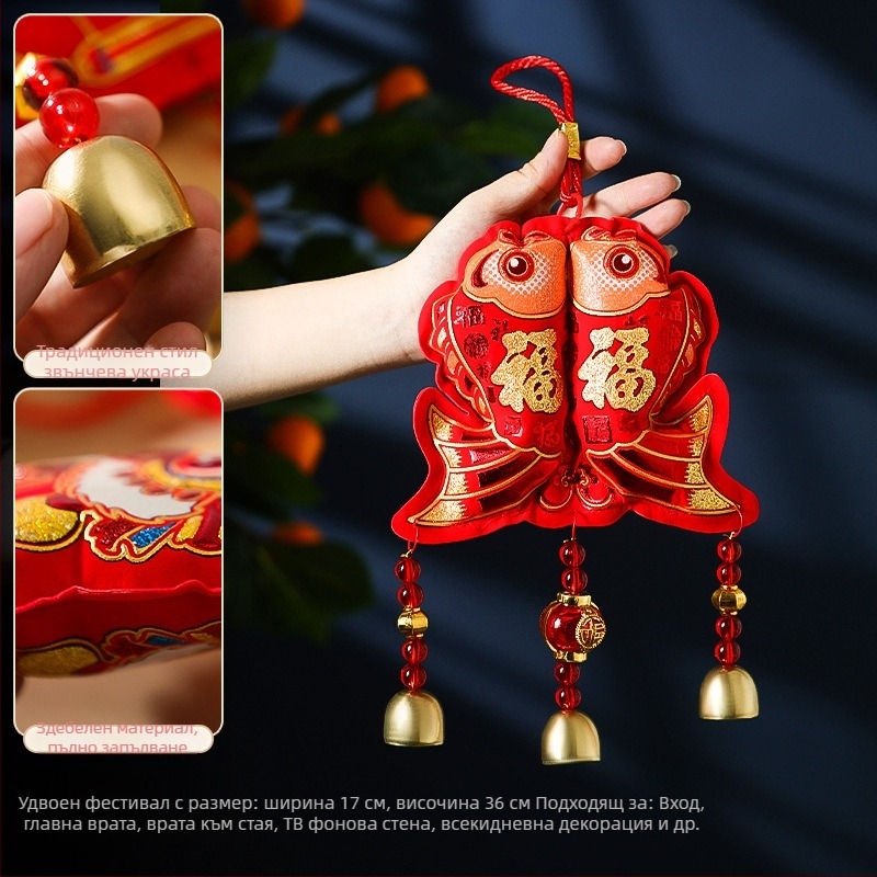 Висящ декор за входна врата – 2026 Година на Коня, Пролетен фестивал, Feixunfei плюшена тъкан, FXF217211