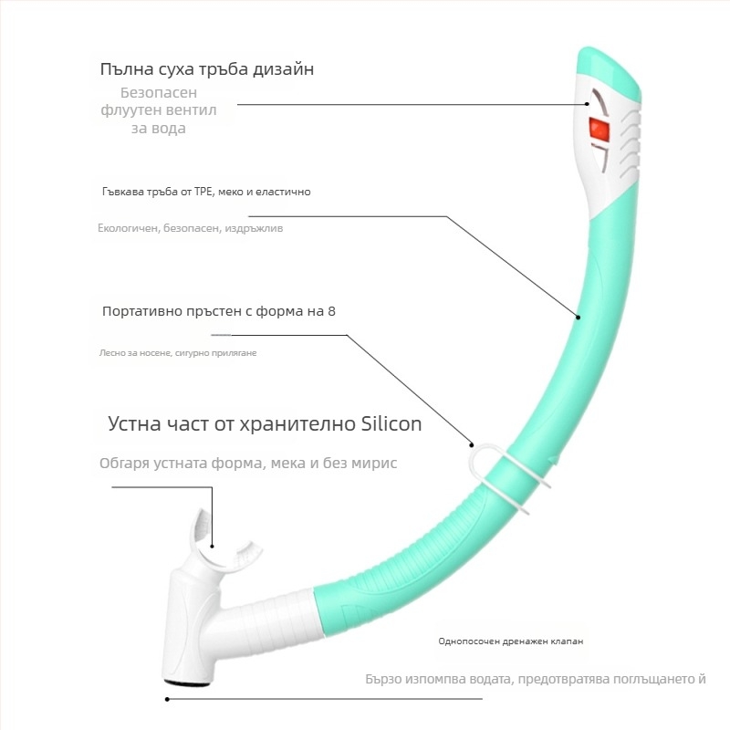 Детски комплект за гмуркане със силиконова маска с голяма рамка и тръба — ZMZDIVE