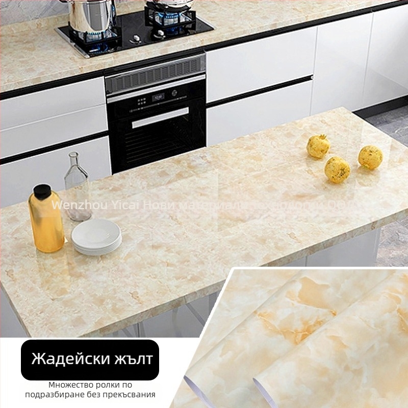 Плосък стенен стикер – мраморен мотив, PVC, самозалепващ, влагозащитен, устойчив на петна, 1 бр