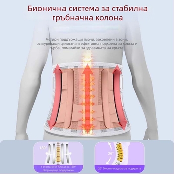 Пояс за талията с лумбална опора, дишащ спортен колан за активност и продължително седене/стояние