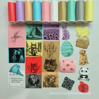 Термична етикетна хартия за непрекъснат печат, лепило с топещо се лепило, лъскав филм