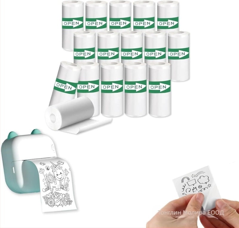 Термична етикетна хартия за непрекъснат печат, лепило с топещо се лепило, лъскав филм