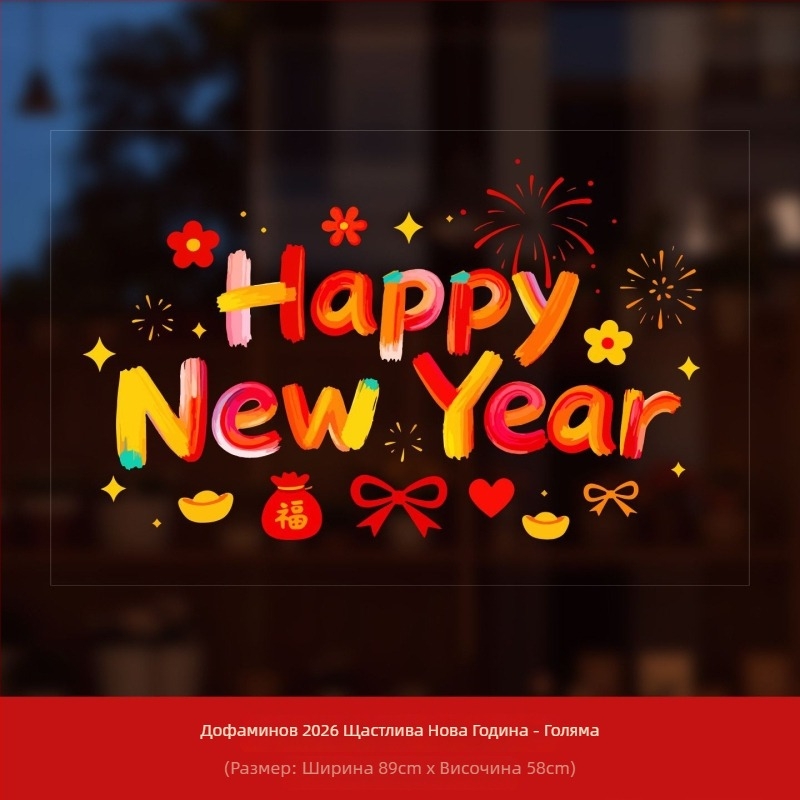 PVC прозоречни декоративни стикери, марка Ryo Hiroshi, опаковка Opp пакет, сцени: прозорци и стъклени стикери с благословение