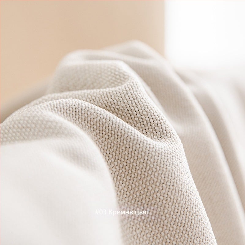 Памучно-ленена завеса за прозорец, висока степен на засенчване, модерен минималистичен японски стил за дневна и спалня