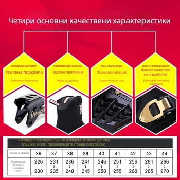 Инлайн кънки за възрастни – унисекс, PU колела в единичен ред, горна част PP, подметка с алуминиева скоба