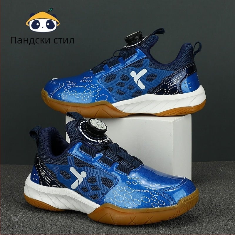 Бадминтон обувки за деца и тийнейджъри – антихлъзгаща подметка, нисък горен дизайн, закръглена форма на пръста, гумена средна подметка, подходящи за тренировки и състезания