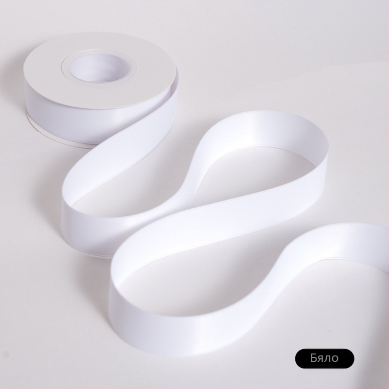 Двустранна матова полиестерна лента за букети – матово покритие, марка Yusun, лента за опаковане на подаръци и декоративна лента