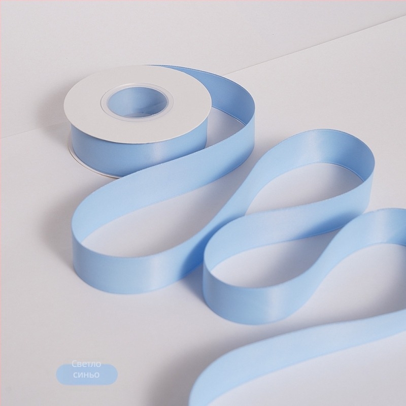 Двустранна матова полиестерна лента за букети – матово покритие, марка Yusun, лента за опаковане на подаръци и декоративна лента