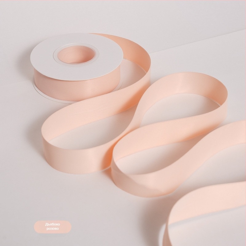 Двустранна матова полиестерна лента за букети – матово покритие, марка Yusun, лента за опаковане на подаръци и декоративна лента