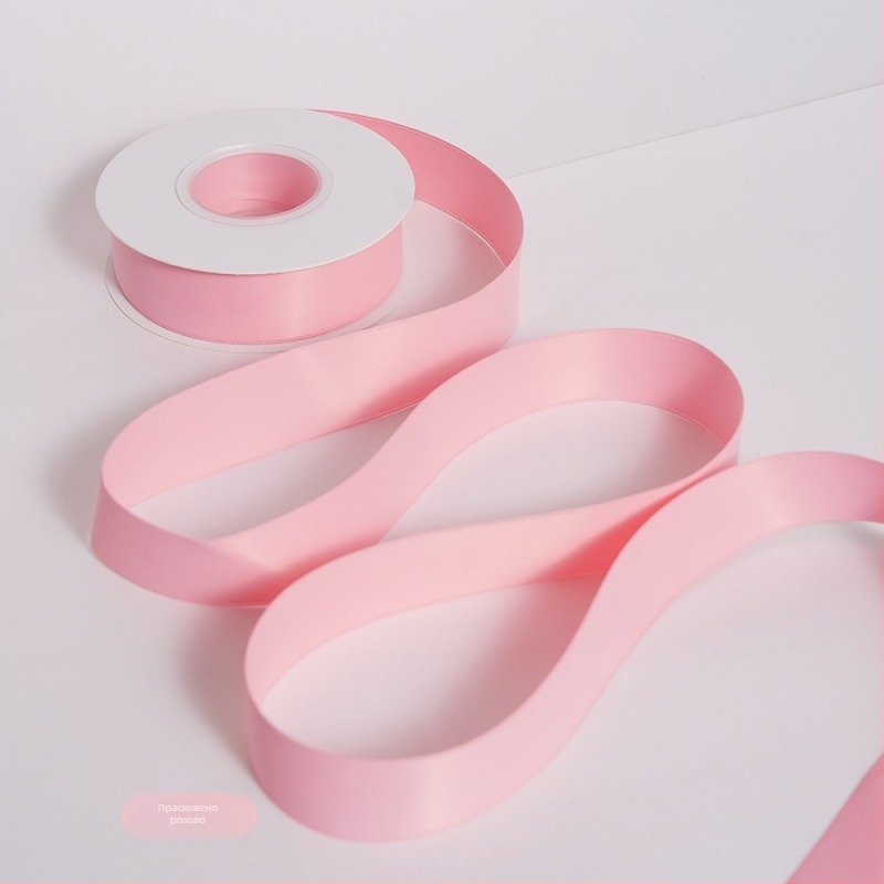 Двустранна матова полиестерна лента за букети – матово покритие, марка Yusun, лента за опаковане на подаръци и декоративна лента