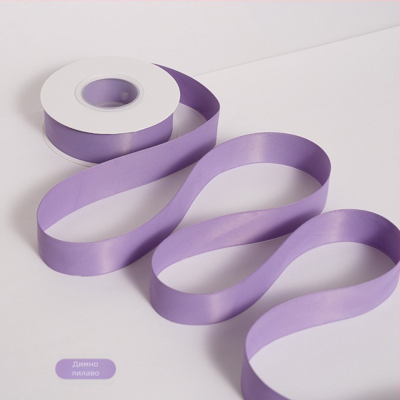 Двустранна матова полиестерна лента за букети – матово покритие, марка Yusun, лента за опаковане на подаръци и декоративна лента