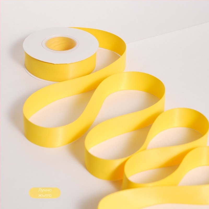 Двустранна матова полиестерна лента за букети – матово покритие, марка Yusun, лента за опаковане на подаръци и декоративна лента