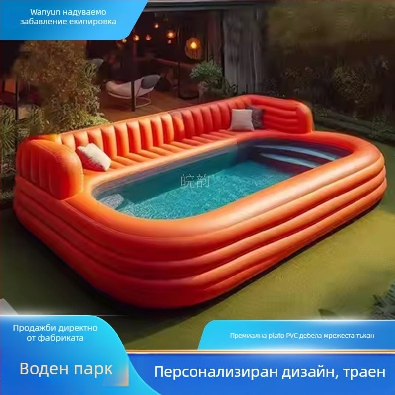 Външен басейн с дебел PVC, диван-стил — подвижен надуваем басейн за плуване и воден парк