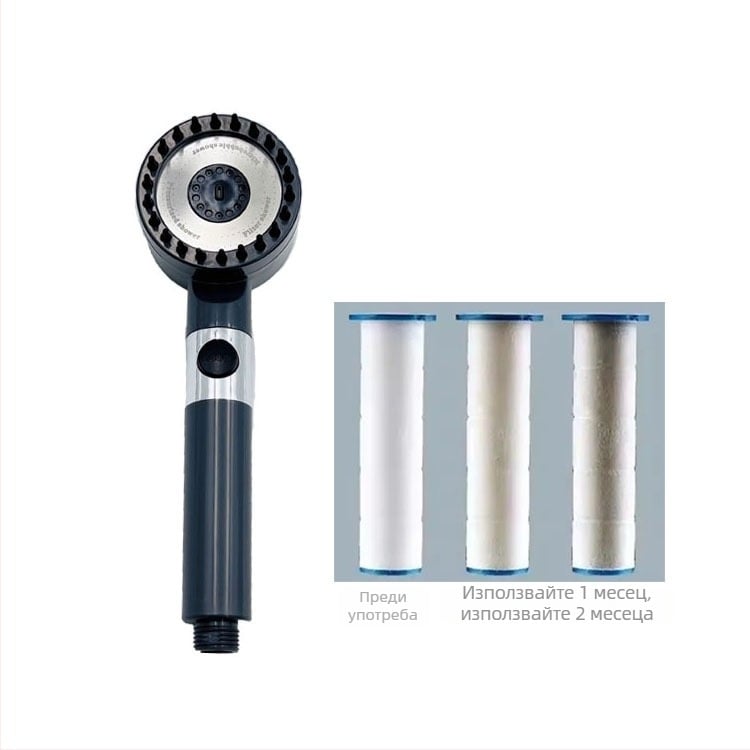 Ръчна душ глава с пръскане-мъгла и дъждовен душ, ABS, стенен монтаж, смесен воден изход