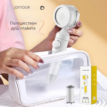 JOYTOUR Пътуващ ръчен душ – ABS, три режима налягане, дъждовна струя, филтър, който може да се изплаква, универсален интерфейс (модел ZXC03658)