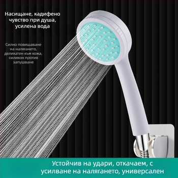 ABS душ глава, кръгла форма, дъждовен режим, ръчна инсталация, 0–90°C