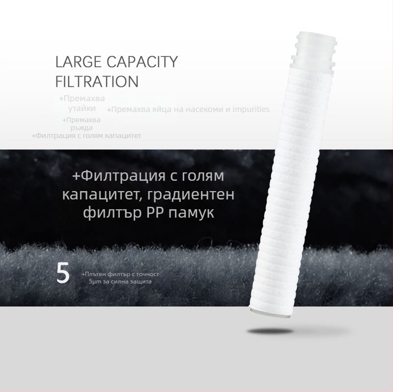 Душ филтър картридж – ПП памук, ACF въглеродни влакна, ABS корпус, модел HSMR01001, 0–100°C