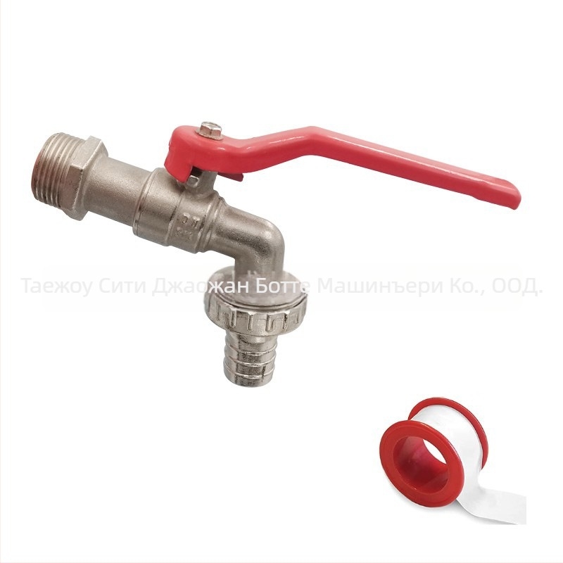 Месингов тежък шаров клапан, модел Tang Ball Valve, едновалово управление, електроплакирано покритие, 0.6 MPa