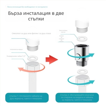 Lin Han хромирана душ глава с ъглов клапан, ротационна инсталация, кръгла глава, модерен минималистичен стил, персонализирана обработка