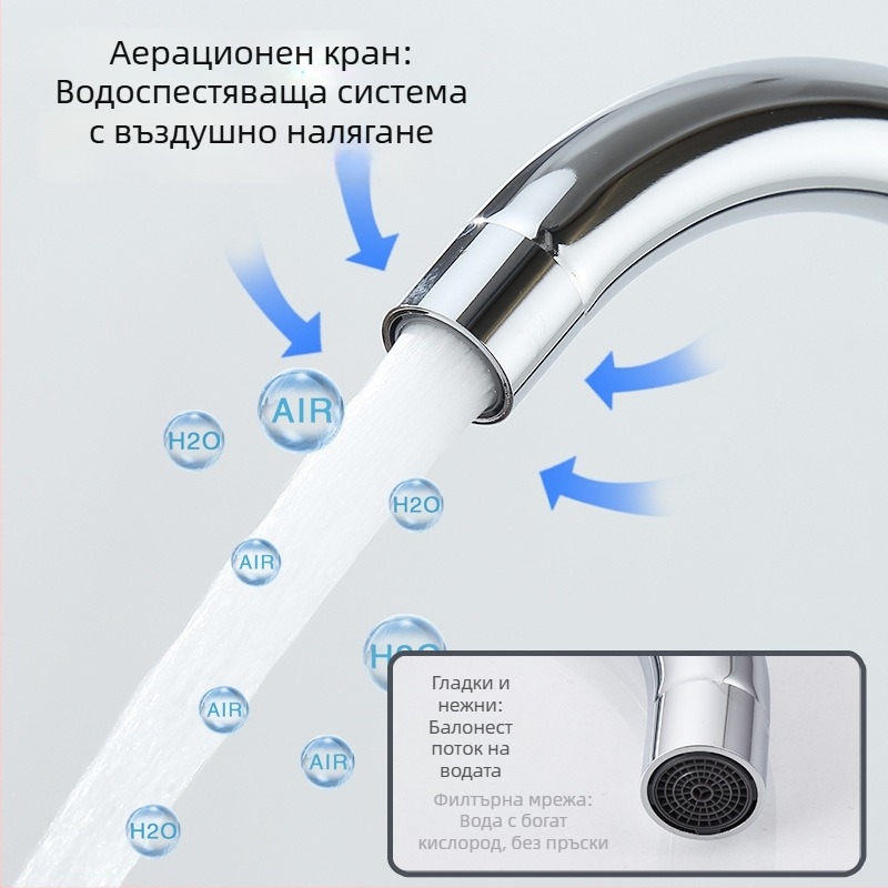 Кухненски кран с една дръжка, неръждаема стомана с медно ядро, вертикален монтаж, студена вода, модел WSY-900159