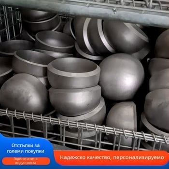 Неръждаем заваряем кап за тръба, елипсовидна глава с форма на пеперуда, плоско dъно; дебелина на стената 10 мм, висока устойчивост на налягане