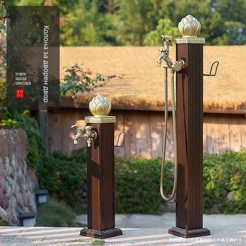 Външен вертикален кран за гореща вода, единична конструкция, керамичен дисков клапан