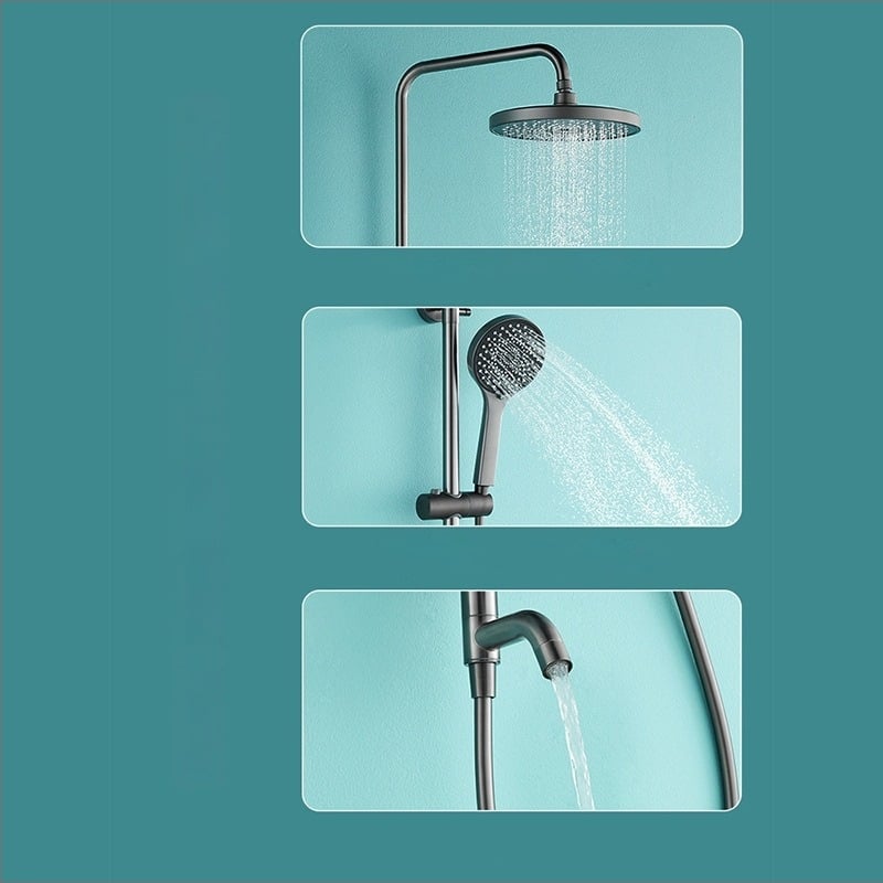 Комплект душ от 304 неръждаема стомана, кръгла душ глава, резбово монтиране, работна температура 0–90°C, номинално налягане 0.8–1.2 MPa, марка vemuse