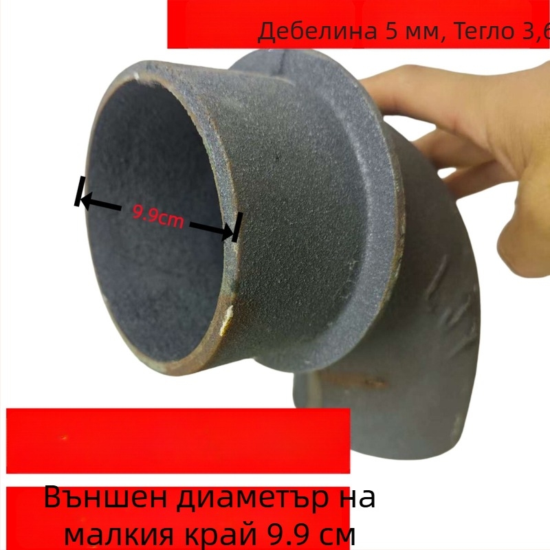 Заварен ъгъл от въглеродна стомана, 90°, диаметър 133 мм, дебелина на стената 5 мм