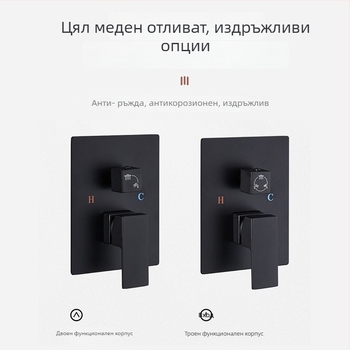 Душ комплект със скрит стенен монтаж и горен душ, неръждаема стомана, хромирана повърхност, модел 456548